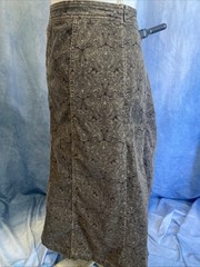 VTG 90s Y2K Croft & Barrow Tapestry Corduroy Paneled Midi Skirt Dark Academia 8