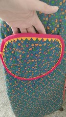 VTG 70s Retro Floral Quilted Maxi Wrap Skirt Flower Power Boho Hippie Lg Pocket