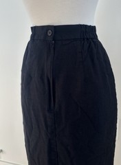 Vintage Delicia Black Pencil Midi Skirt With Button And Zipper Closure Size 8