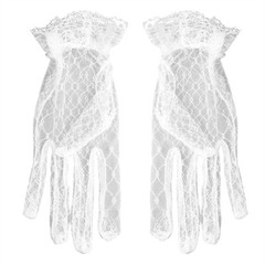 Bride Double Layered Pure White Pearl Veil Headwear Engagement Wedding Lace Veil