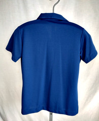 Vtg 80’s King Louie Womens Bowling Polo Shirt Debbie Chainstitch Sz 34 Med Blue
