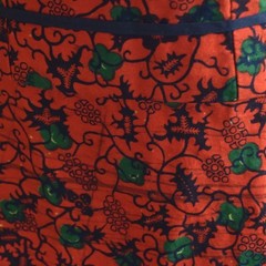 Vintage 1960s Red-Orange Novelty Print Sheath Dress Mod Wiggle Floral Small