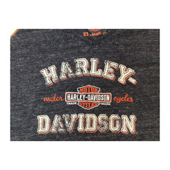 Harley Davidson Women’s Embroidered Logo Long Sleeve T Shirt Grey 2XL