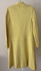 Vtg. 60’s Butte Knit Butter Yellow Wool Double Knit Coat Dress M/L Gold Buttons