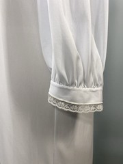 Vintage Robe Nightgown SIZE SMALL blue long ruffle lace CHARACTER 60s 70s