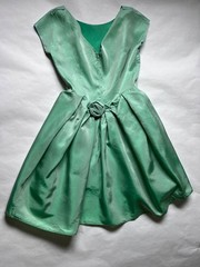 Vintage 50’s Harry Keizer Mint Green Fit Flare Short Sleeve Dress Size 10