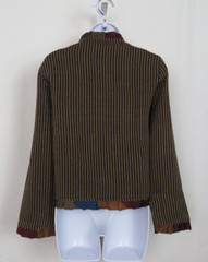 VTG 1990s 2000s SHARON ANTHONY BY CRYSTAL STRIPED PATCHWORK JACKET SIZE MEDIUM