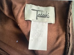 Vintage 1990s Tadashi Brown Formal Long Sleeve Knit Maxi Dress