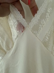 Vintage Lily Of France Ivory Lace Nylon Elegant Nightgown Size Medium