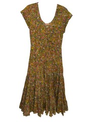 Trade Cloth Indian Floral Peasant Dress Cotton Bohemian Size M Summer Beach