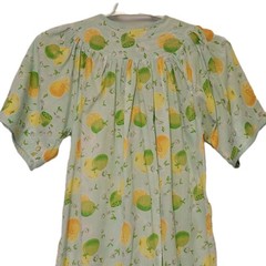 VTG Wmn’s House Dress Duster Citrus Fruit Pattern Pockets Pearl Snap Size 2X