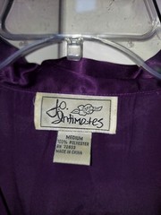 Vintage Satin J.O.Intimates Wine Color Satin Pajama Sleep Shirt Gown Size Medium