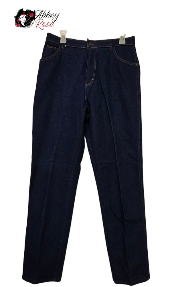 Vintage Taylor Tog Stitch Jeans Duck Pocket Dark Blue Stretch Size 16