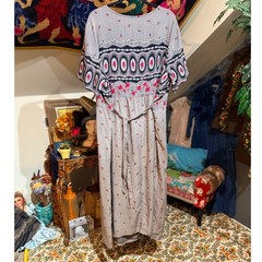 Vintage 90s Rose Floral Pinstripe Rayon Dress Plus Size 26W Made in USA