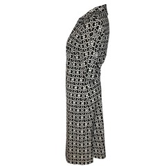 Vintage hot papaya women’s black white geometric print dress minimalist medium L