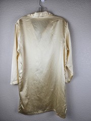 Natori Nightgown Tunic Top Medium M Vintage Pale Yellow Polyester Satin Chemise