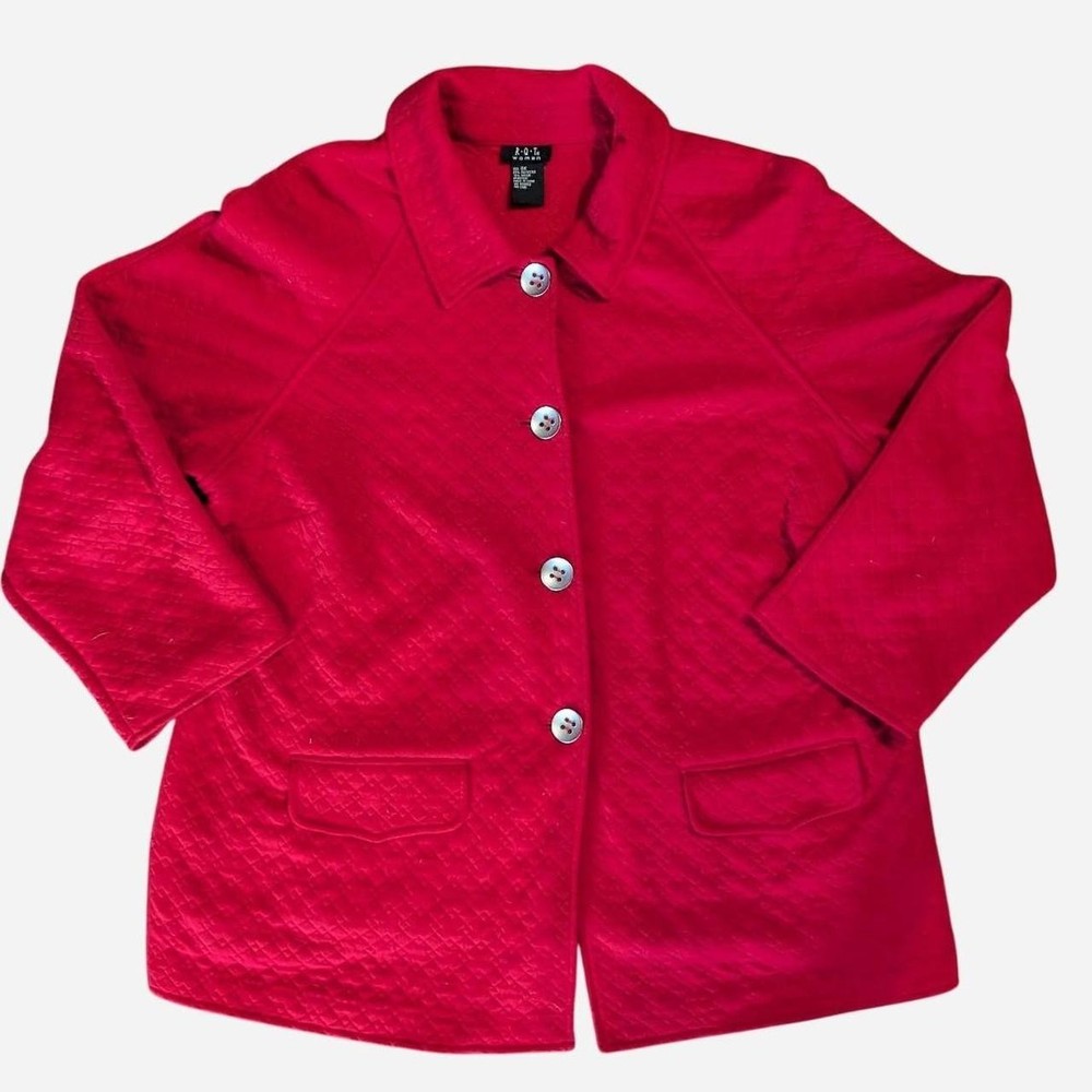 VTG Vintage 90s Cozy Red quilted button-up jacket 3XL