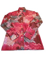 Vintage P.S. I Love You Multi Color Pixel Pattern Shirt Blouse Size S * READ*