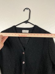 Vintage 1950s British Vogue The Golfer Mohair Cardigan Womens Black Preppy VTG