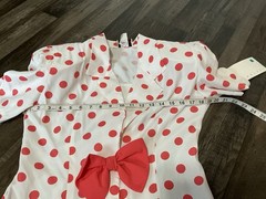 ILGWU Coral Polka Dot Drop Waist JCP Vintage Dress 1980s NOS NWT 9/10