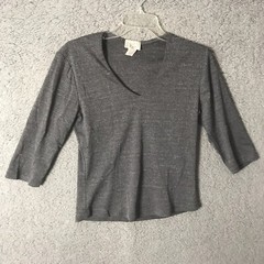 Vintage VIVI Polyester Lycra shirt Made in USA Top V Neck