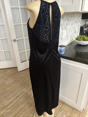 VTG Black Burnout SEXY Evening LONG Versatile Slip Dress Nightgown y3