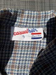 Vintage 70s Houndstooth Suit Set XXS XS Petite Blazer Jacket High Waist Pants