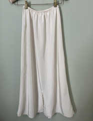 Vntg Eve Stillman Couture NY Ivory Satin Half Slip/Midi Skirt Floral Lace SMALL