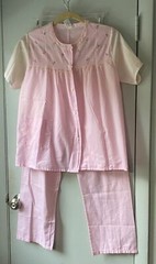 Vintage Katz Pajamas Womens Pink Cotton Blend PJ’s Ruffle 2 Piece