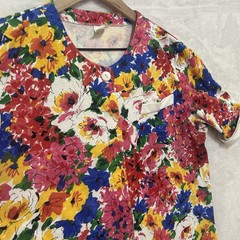 Vintage Units USA Women’s Blouse Size 2 Floral Button Up Retro Flair Shirt Top