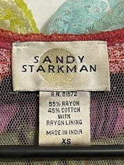 Vtg Sandy Starkman Wearable Art Colorful Beach Summer Women’s Blouse Size XS