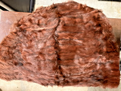Vintage Luxurious Red Mink Fur Stole Cape Wrap Butterfly Silk Lined Hollywood