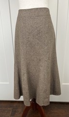 Vintage Pendleton Wool Silk Tweed A-Line Midi Skirt Brown Made USA Size 14