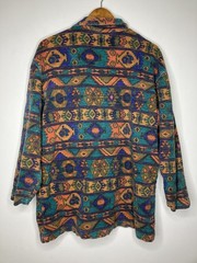 Vintage Chico’s Design 90s One Size Southwestern Aztec Fleece Jacket Top
