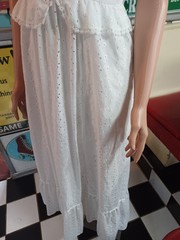 VTG Mid-century 1960s 1970s Candi Jones California Eyelet Prairie Maxi Dress XXS