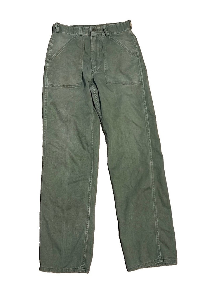 Vintage OG 107 Pants Womens Green Military Fatigue Trouser Cotton Sateen 28×31