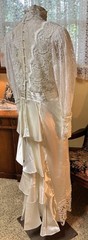 VTG 80s JESSICA MCCLINTOCK White Lace Victorian Wedding Dress High Neck 36x30x38