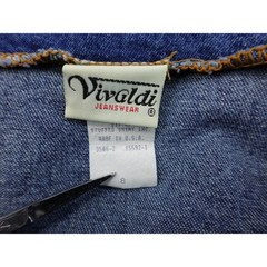 Vivaldi Jeanswear Denim Maxi Skirt Womens 8 Blue Good Vintage Wrap Front 90s USA