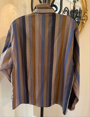 JAEGER London UK Vintage ’70s Chic Gold Striped Long Sleeve Blouse Sz 38 (M)