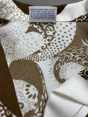 Vintage 70s Pykettes Women’s L Brown White Paisley Short Sleeve Retro Fashion