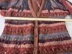 Marieakim XXL? Acrylic Patchwork Sweater Coat Button Up Heavy Dolman Sleeve EUC
