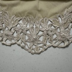 VTG Flair Embroidered Floral Lace Pointed Hem Tunic Top 3/4 Sleeve Boho V-Neck M