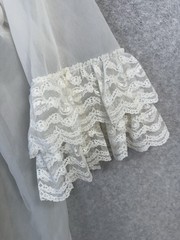 VTG Carol Brent Bridal White Lace Chiffon Peignoir Robe Nightgown Negligee Set
