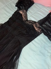 Vintage 1930s Black Twill Elegant Formal Evening Gown Size Small As Is