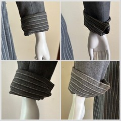 1940s 3pc Skirt Suit Set Nipped Waist Blazer Jacket Pinstripe Bib Rhinestone VTG