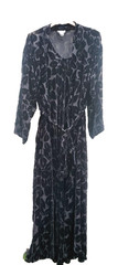 LASOIE Robe and Gown Size Medium Black Two piece Silk Rayon Velvet Maxi Vintage
