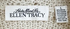Vintage LINDA ALLARD for ELLEN TRACY Hand Knit Mohair Bl. Cardigan Vest L Ivory