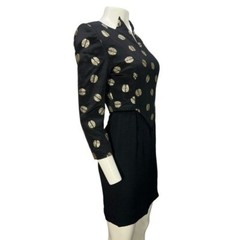 AMAZING RARE 80’s CH by Carolina Herrera Original Sample Black & Gold Dress