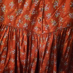 Vtg Laura Ashley Red Floral Midi Prarie Dress UK 14 US 10 Cottagecore Teatime