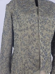 Vintage Lillie Rubin Skirt Beades Blazer Suit US 12 Green Formal Suit 1980s